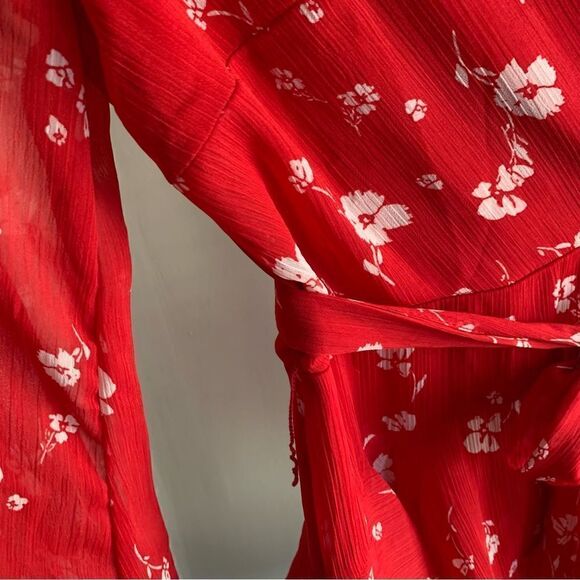 NORDSTROM RED FLORAL MINI DRESS - Picture 12 of 16